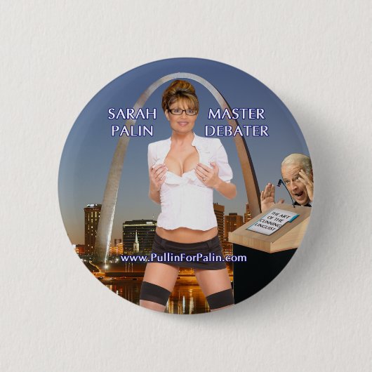 Sarah Palin - Master Debater Button (Voorkant)
