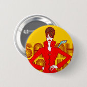 Sarah Palin Mode Style Doodle Art Button (Voorkant /achterkant)