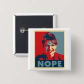 Sarah Palin "NOPE"-toets Vierkante Button 5,1 Cm (Voorkant /achterkant)