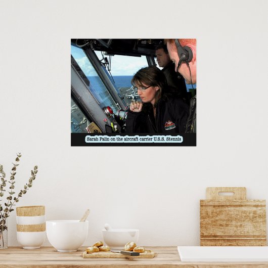Sarah Palin op de Amerikaanse Stennis Poster (Keuken)