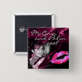 Sarah Palin Pink Lip Button (Voorkant /achterkant)