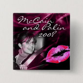 Sarah Palin Pink Lip Button (Voorkant)