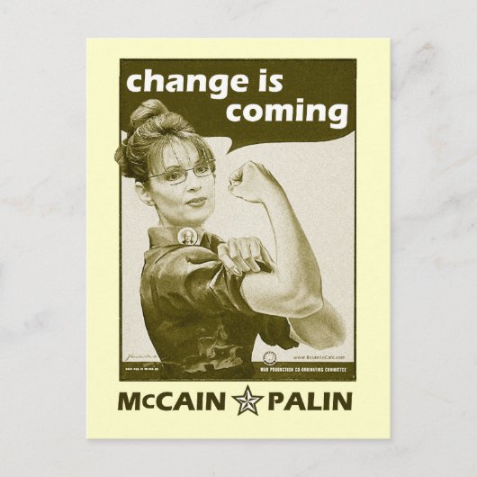 Sarah Palin van Antiek stijl Briefkaart (Voorkant)