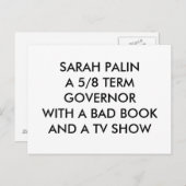 SARAH PALINA 5/8 TERM GOVERNORM MET EEN SLECHTE BO BRIEFKAART (Voorkant / Achterkant)