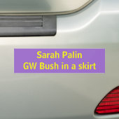 Sarah PalinGW Struik in een rok Bumpersticker (Op auto)