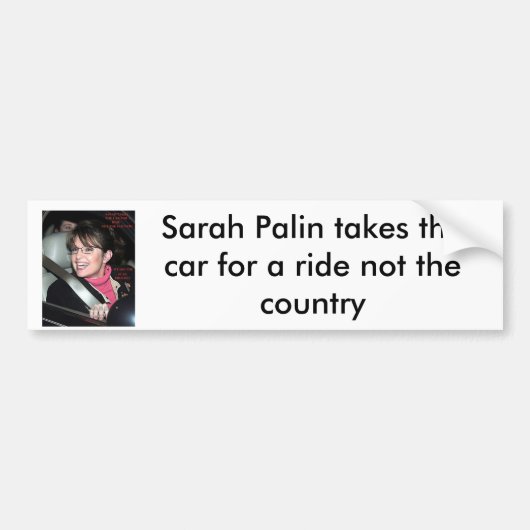 sarah_palinride bumbersticker, Sarah Palin tak... Bumpersticker (Voorkant)