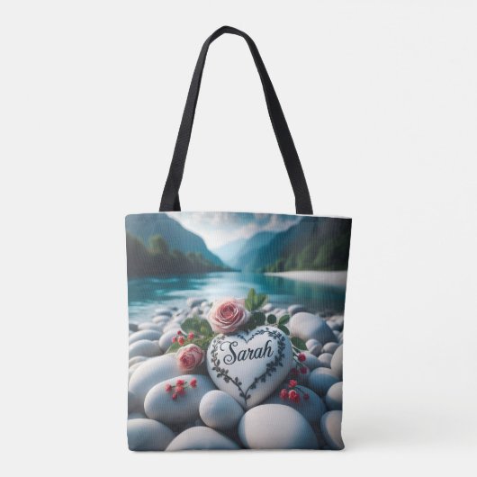 Sarah River Heart Tote Bag (Achterkant)