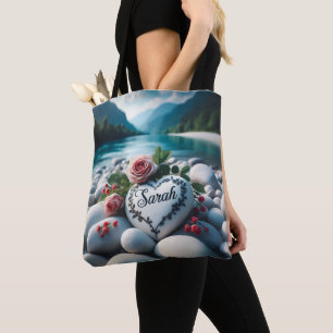 Sarah River Heart Tote Bag