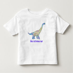 Sarah Saurus Colorful Brachiosaurus Dinosaur Art Kinder Shirts