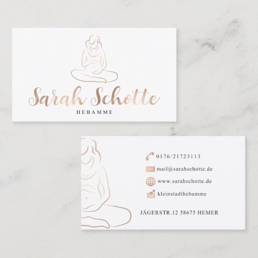 Sarah Schotte Visitekaartjes (Voorkant / Achterkant)