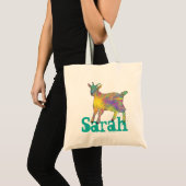 Sarah Starburst Goat Colorful Cute Animal Art Tote Bag (Voorkant (product))