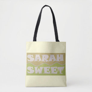 Sarah Sweet ontwerp licht groen zand kleuren Tote Bag