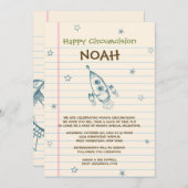 Sarah Tidwell Rocket Bris/Circumcision Uitnodiging (Voorkant / Achterkant)