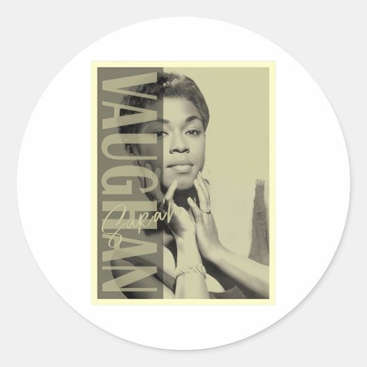 Sarah Vaughan Ronde Sticker (Voorkant)