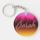 Sarah Vorname Name golden pink Schlüsselanhänger Sleutelhanger (Voorkant)