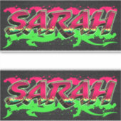 Sarah Vorname Name Graffiti Aufkleber Sticker (Voorkant)