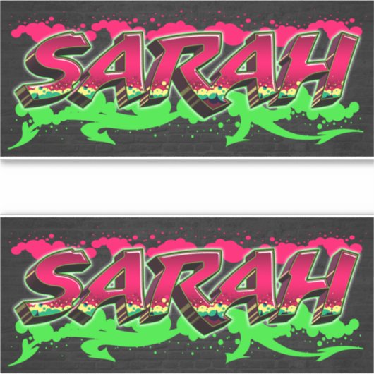 Sarah Vorname Name Graffiti Aufkleber Sticker (Voorkant)