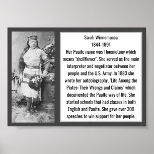 Sarah Winnemucca Native American Author Leader Poster