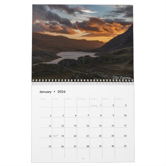 Sarah Woodbury's Cymru Kalender (Jan 2026)