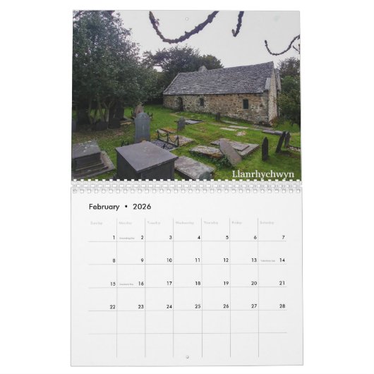 Sarah Woodbury's Kerken van Wales Kalender (Feb 2026)