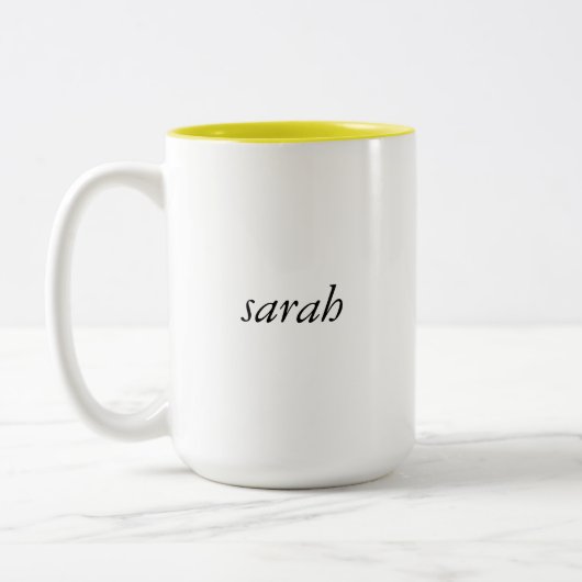 Sarah Yellow 15 oz Two-Tone Mok (Links)