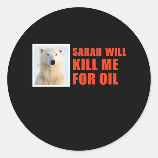 Sarah zal me vermoorden voor olie ronde sticker (Voorkant)