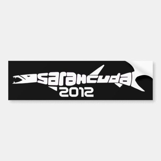 SarahCuda 2012 Zwarte bumpersticker (Voorkant)