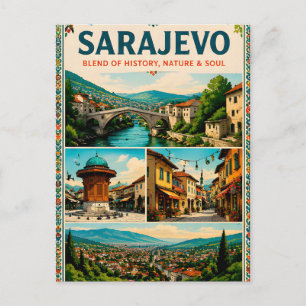 🗺️ Sarajevo Bezienswaardigheden Reis Herinnering Briefkaart