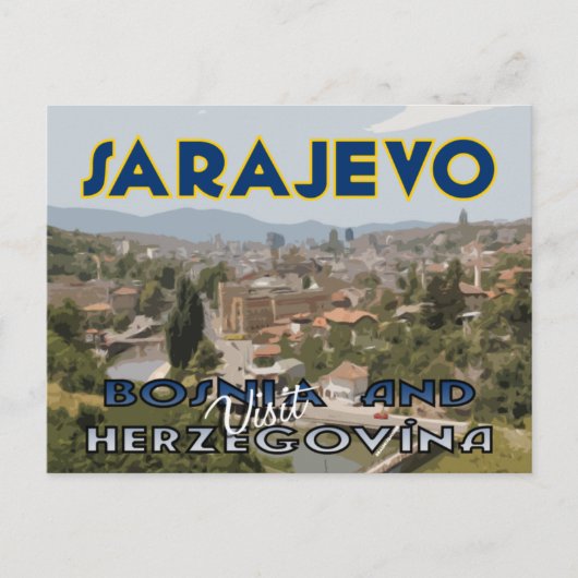 Sarajevo, Bezoek Bosnië en Herzegovina Briefkaart (Voorkant)