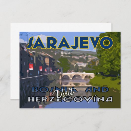Sarajevo, bezoek Bosnië en Herzegovina Briefkaart (Voorkant / Achterkant)