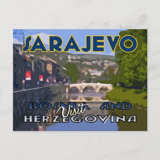 Sarajevo, bezoek Bosnië en Herzegovina Briefkaart (Voorkant)