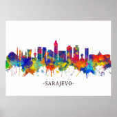 Sarajevo Bosnië en Herzegovina Skyline Poster (Voorkant)
