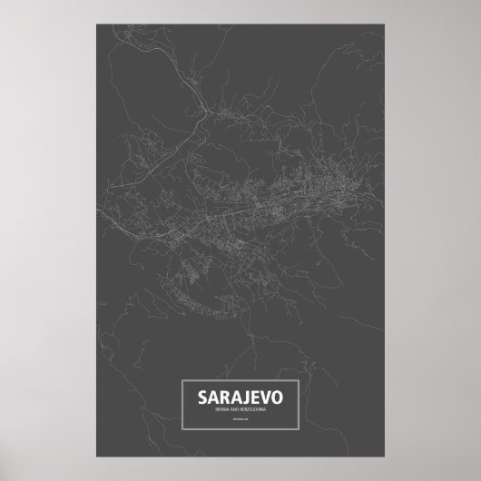 Sarajevo, Bosnië en Herzegovina (zwart wit) Poster (Voorkant)