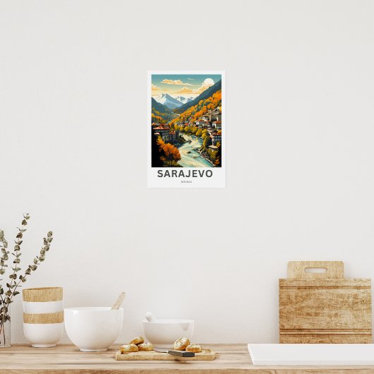 Sarajevo Bosnië Reizen Print (Keuken)