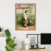 Sarajevo ~ Bosnië ~ Vintage Travel Poser. Poster (Thuiskantoor)