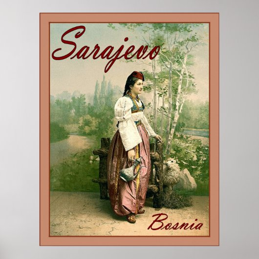 Sarajevo ~ Bosnië ~ Vintage Travel Poser. Poster (Voorkant)