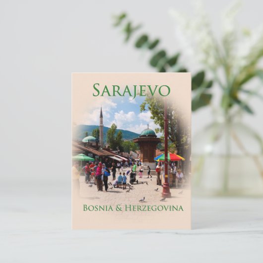 Sarajevo: duivenplein in de oude Bazaar Briefkaart (Staand voorkant)