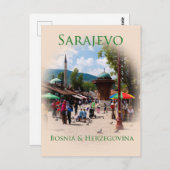 Sarajevo: duivenplein in de oude Bazaar Briefkaart (Voorkant / Achterkant)