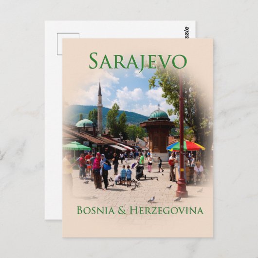 Sarajevo: duivenplein in de oude Bazaar Briefkaart (Voorkant / Achterkant)