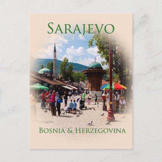 Sarajevo: duivenplein in de oude Bazaar Briefkaart (Voorkant)