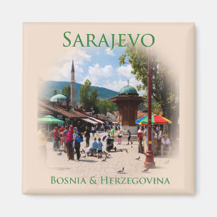 Sarajevo: duivenplein in de oude Bazaar Magneet