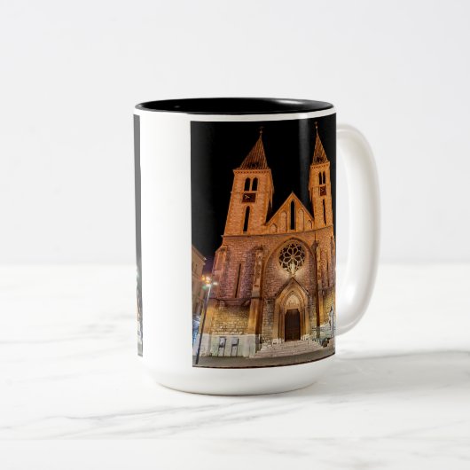 Sarajevo Mok-Geweldig speciaal cadeau idee voor ie Tweekleurige Koffiemok (Voorkant rechts)