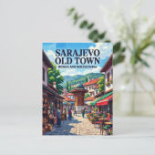 Sarajevo Oude Stad (Baščaršija) Briefkaart (Staand voorkant)