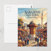Sarajevo Oude Stad Bosnië & Herz. Briefkaart (Voorkant / Achterkant)