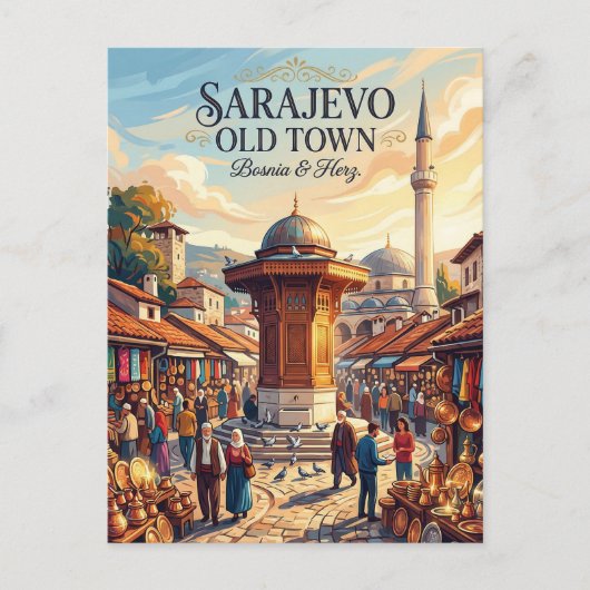 Sarajevo Oude Stad Bosnië & Herz. Briefkaart (Voorkant)