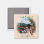 Sarajevo: Pigeon Square in the Old Bazaar Magneet (Voorkant / Achterkant)