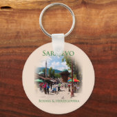 Sarajevo: Pigeon Square in the Old Bazaar Sleutelhanger (Voorkant)