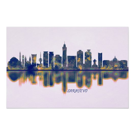 Sarajevo Skyline Perfect Poster (Voorkant)