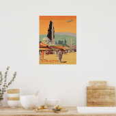 Sarajevo stadscentrum, Bosnië, vintage reis Poster (Keuken)