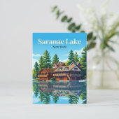 Saranac Lake New York Briefkaart (Staand voorkant)